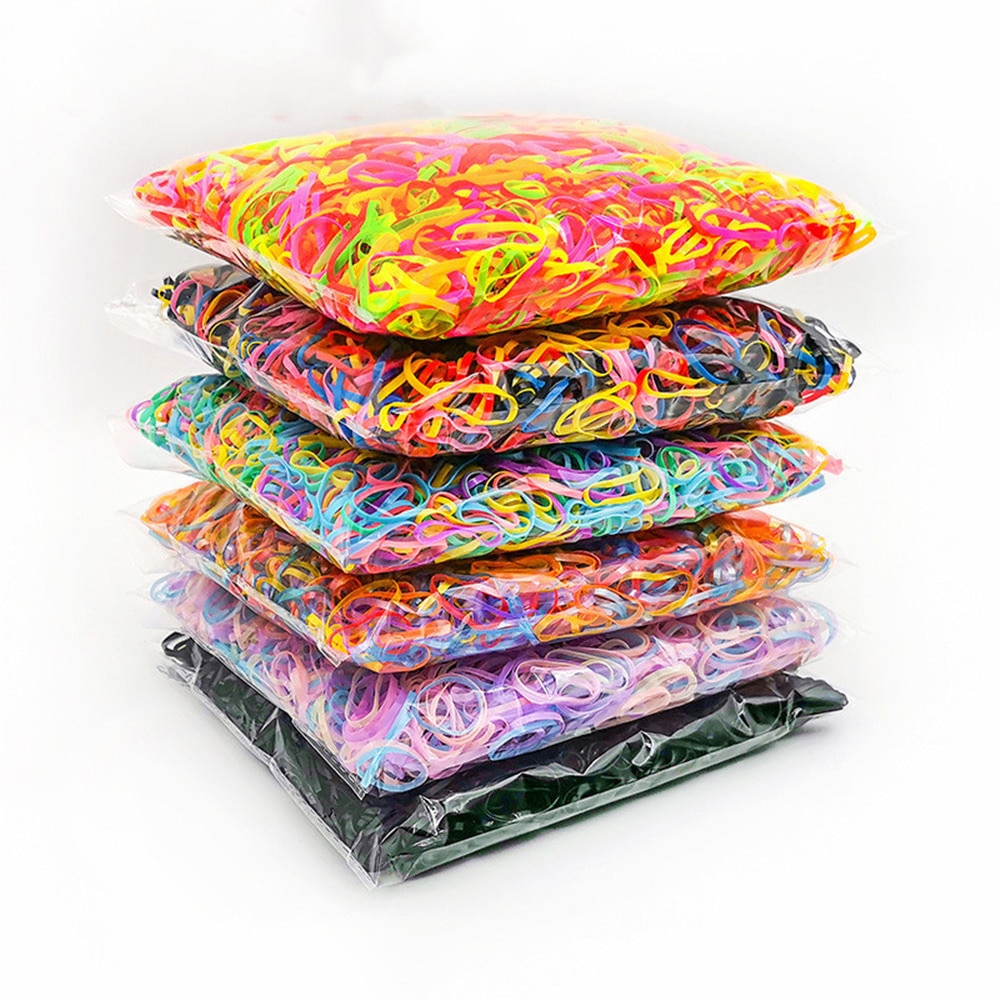 2000pcs Girls Hair Accessories gift Nylon Rubber Band Elastic Hair Bands Headband Children Ponytail Holder Bands Kids Ornaments