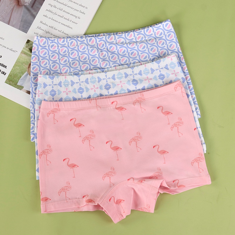 3Pcs Children's Underwear Cartoon Flamingo Children's Shorts Girl's Underwear Baby Toddler Children's Girls 