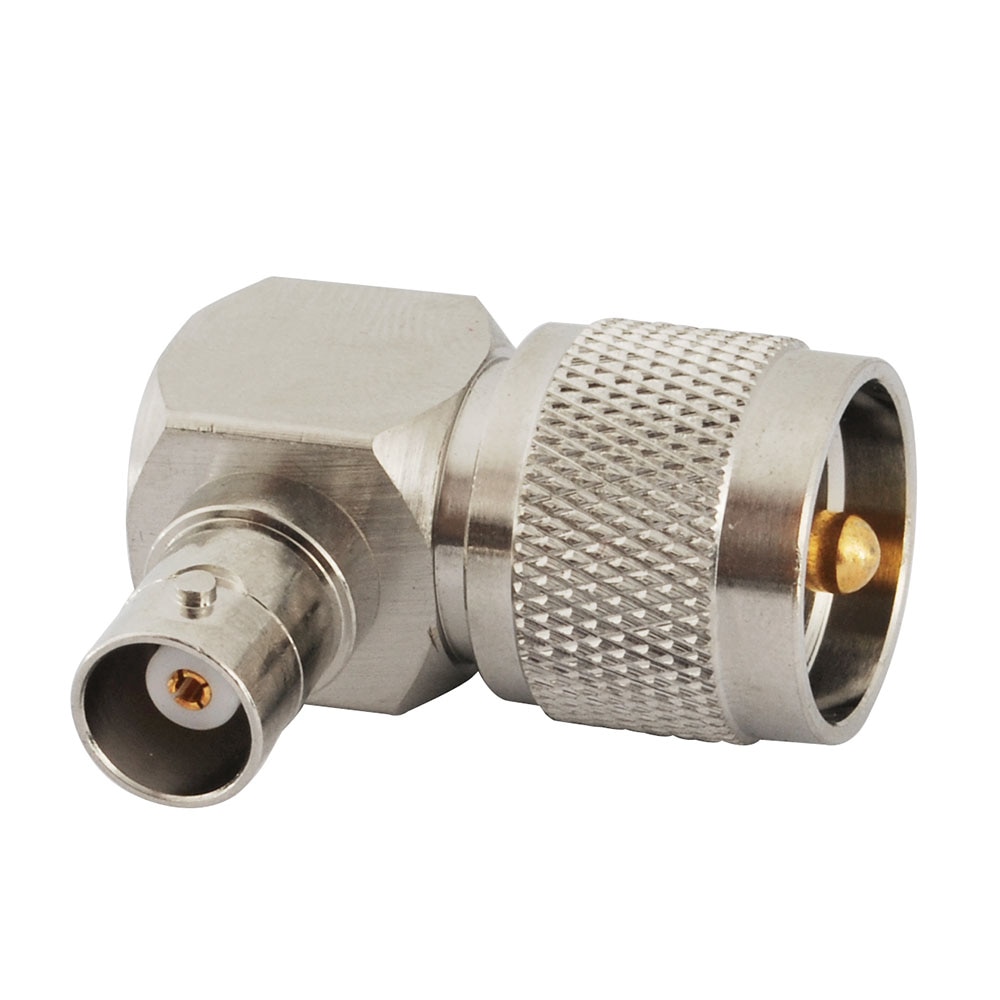 Superbat BNC Female to UHF Male Adapter Right Angle RF Coaxial Connector
