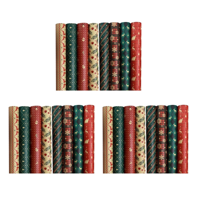 Wrapping Paper Sheets,For Christmas Birthday Party Wrapping Paper Set Of 24 Gift Wrap Papers,Present Gift Wrapping Paper