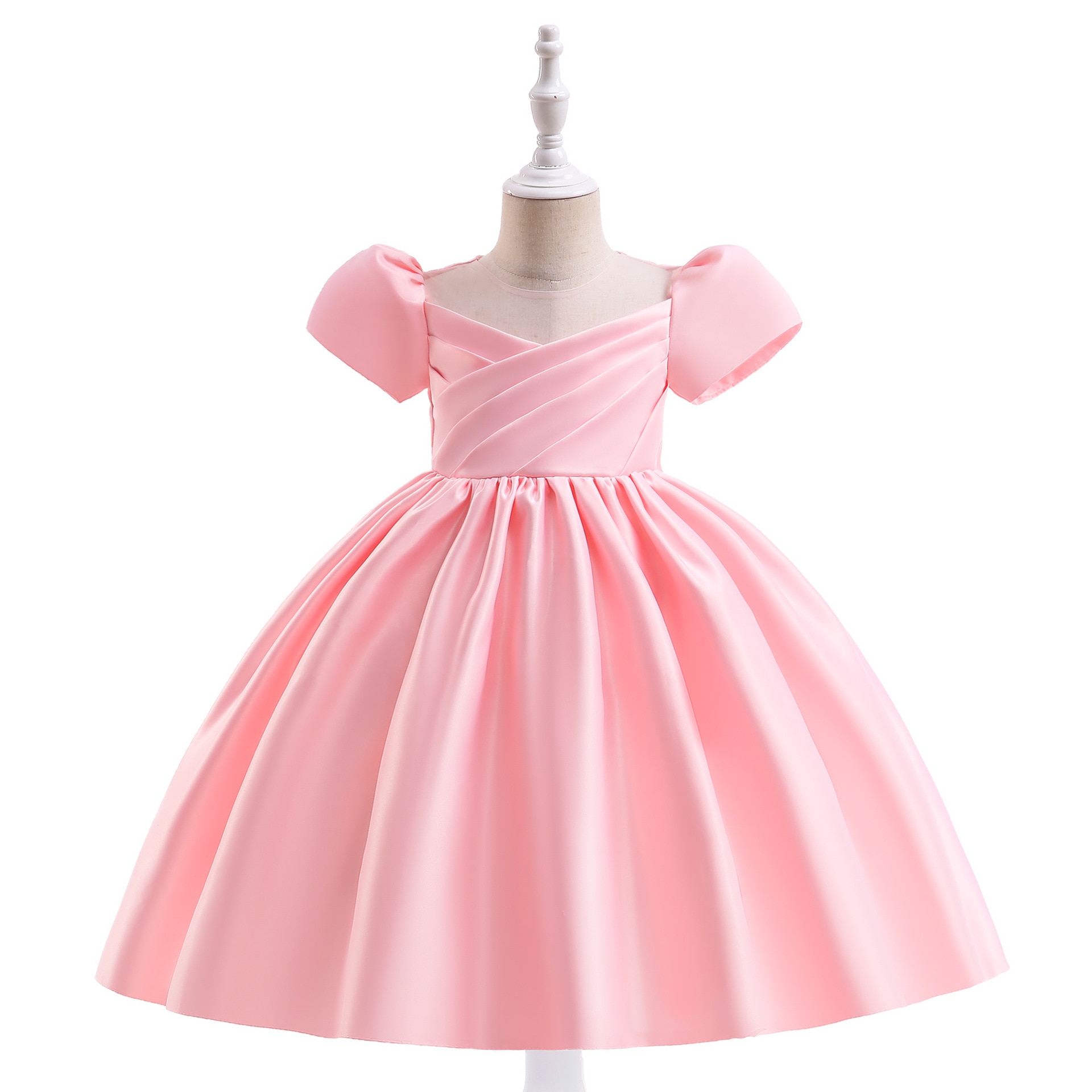 KEAIYOUHUO 2022 Summer Girl's Ceremonial Dress Ball Gown Children's White Puff Sleeve Dresses Princess Performance Cos