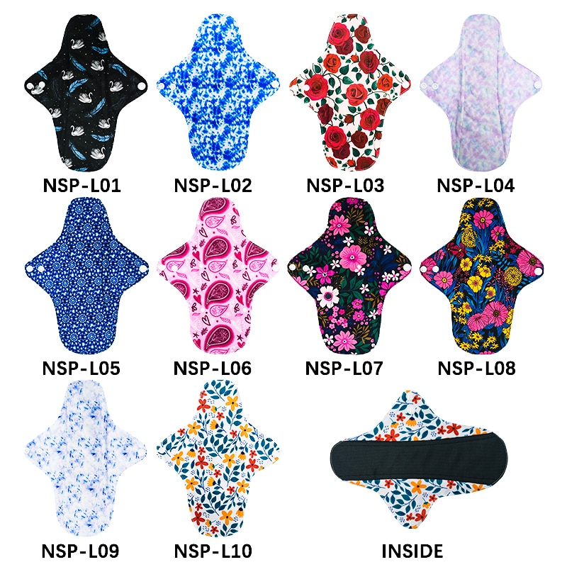 [Mumsbest]Heavy Flow Reusable Bamboo Charcoal Menstrual Pads Gaskets Period Panty Liner Pads Washable Mama Sanitary Towel Pad