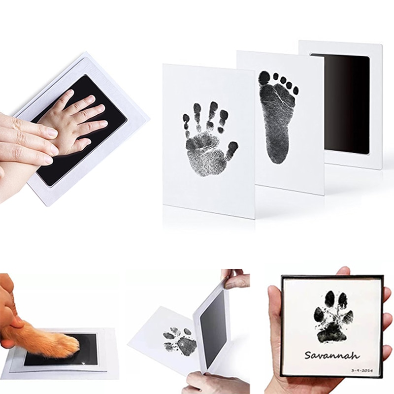 Newborn Baby Footprints Handprint Ink Pads Kits for DIY Photo Frame Accessories Newborn Baby Pet Cat Dog Paw Prints Souvenir