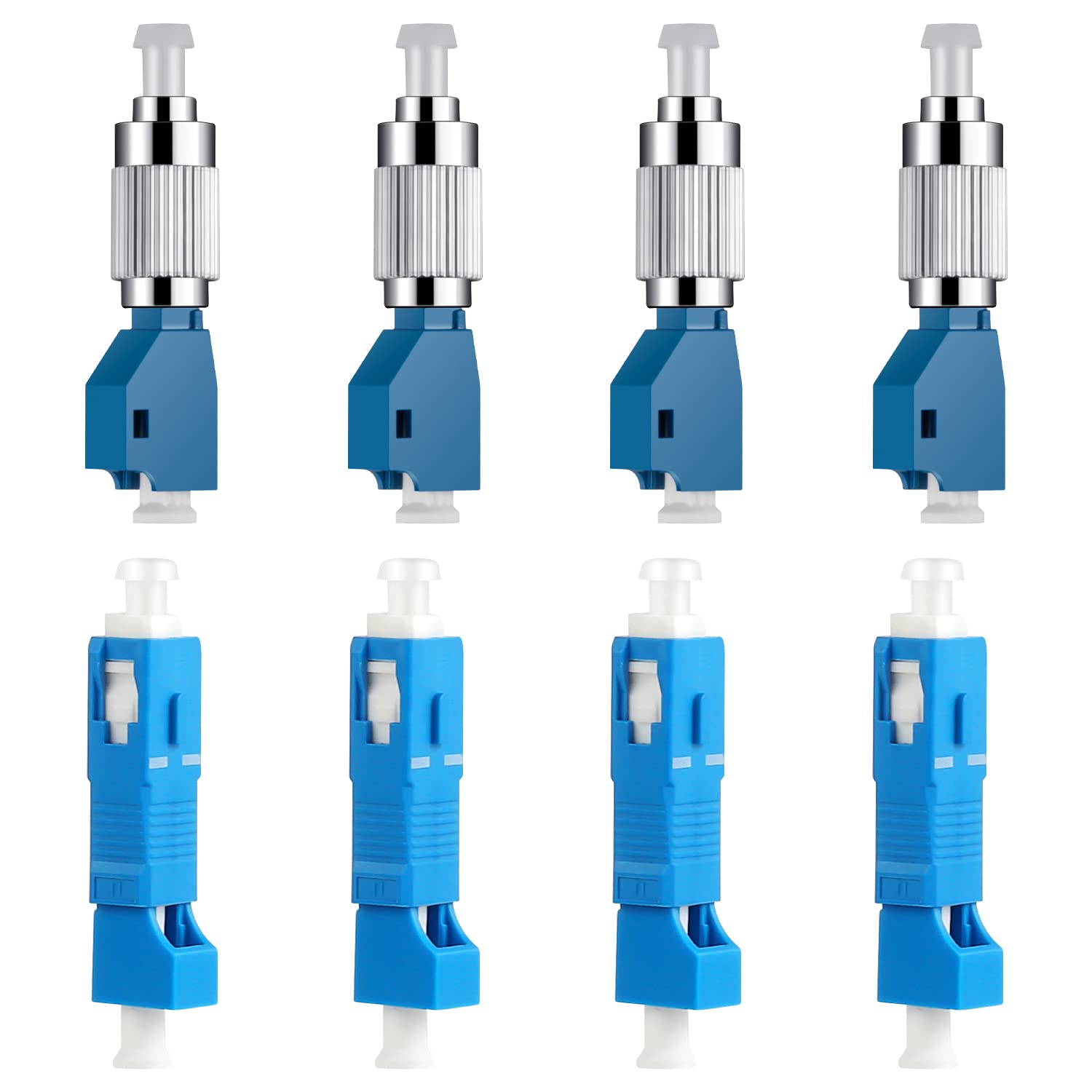 4PC FC Male to LC Female Hybrid Optical Fiber Convertor Adapter+ 4PC LC Female to SC Male Flange Single mode 9/125 SM