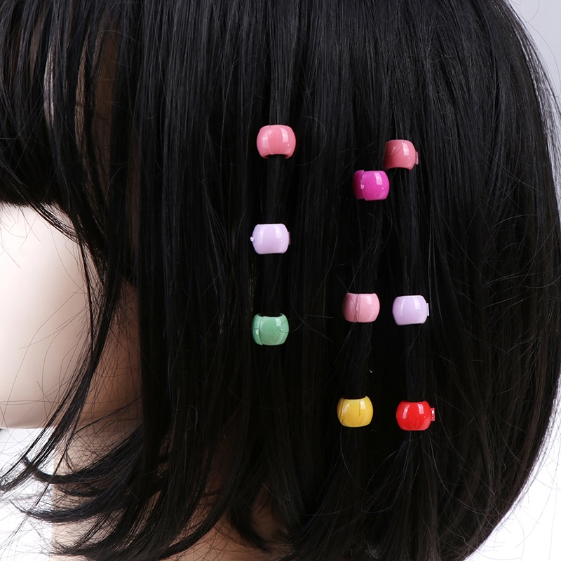 100 PCS Hair Braids Maker Beads Headwear Cute Candy Colors Plastic Hairpins Hair Claw Clips For Women Girls Hair Accessories