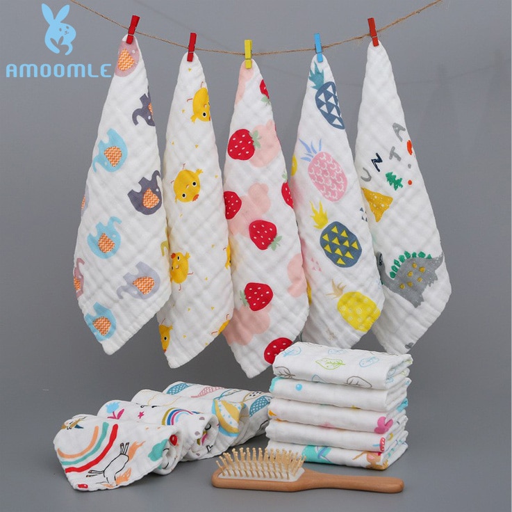 Infant Baby Towel 6 Layer Gauze Soft Cotton Handkerchief Square Towel Face Bath Wipes Washcloth
