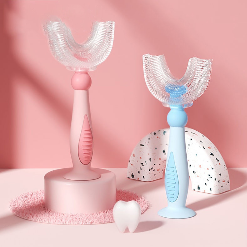 Kids Toothbrush U Shape Infant Toothbrush Newborn Baby Items Silicone Oral Care Cleaning Brush Baby Accessories 2-12