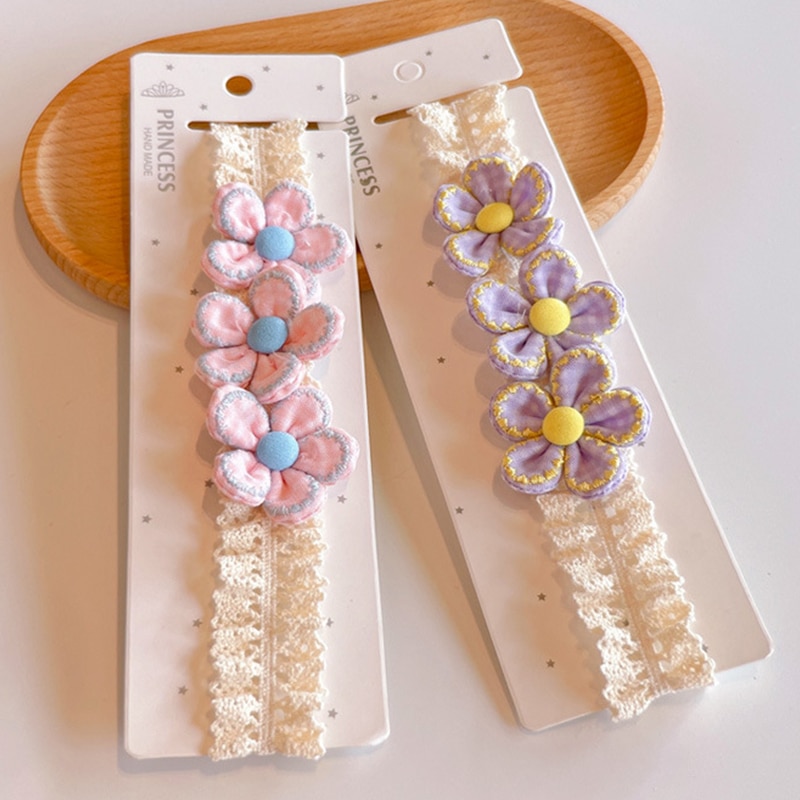 Newborn Baby Flowers Headband for Children Girls Hair Accessories Kids Lovely Elastic Lace Hairband Soft Photo Props Turban