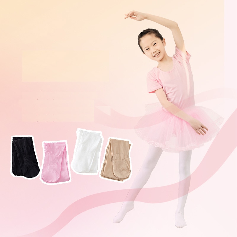 1-15Y Kids Girls Ballet Dance Pantyhose Children Thin Section Fashion Velvet Tights Baby Solid Black White Pink Stockings