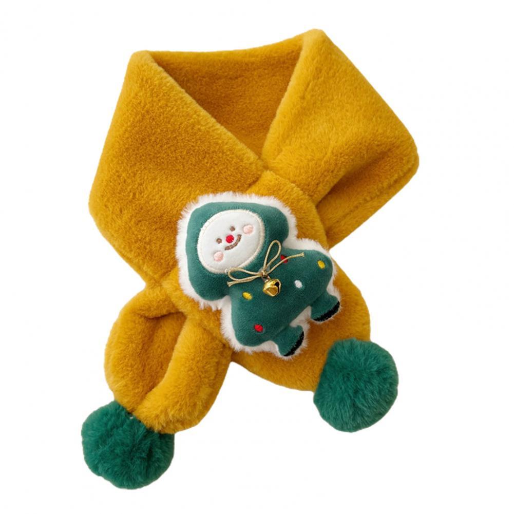 Trendy Cartoon Christmas Print Children Scarf Winter Scarf Plush Coldproof