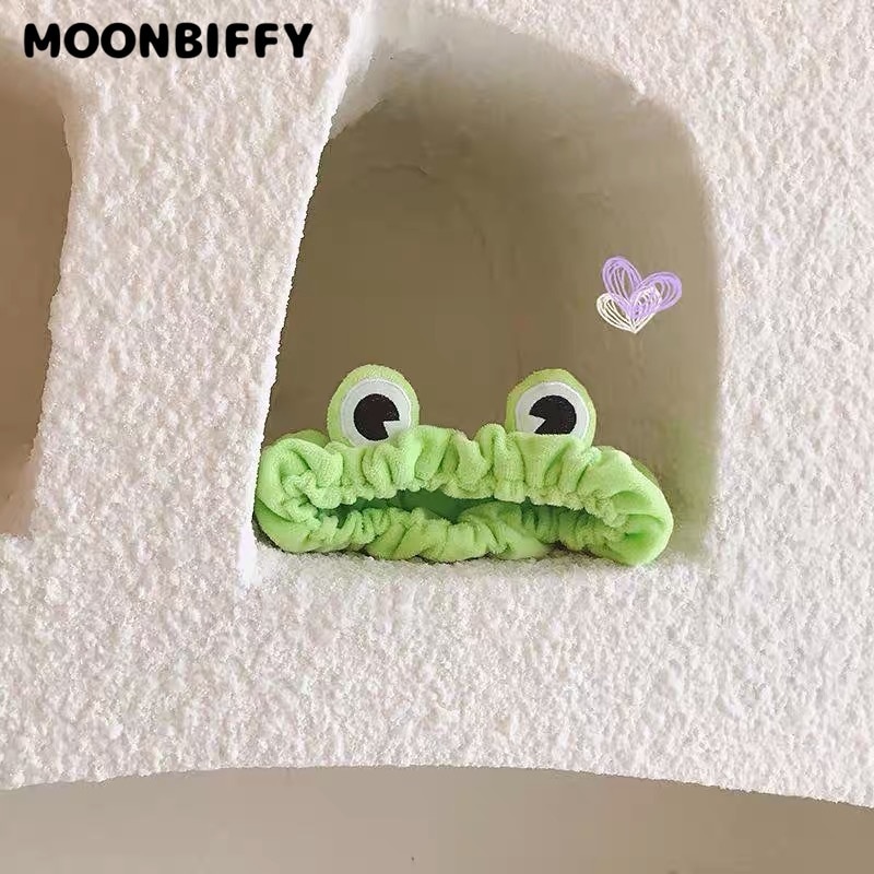 Funny Frog Makeup Headband Wide-brimmed Elastic Hairbands Cute Girls Hair Bands Women Hair Accessories Girls Hairband Kawaii