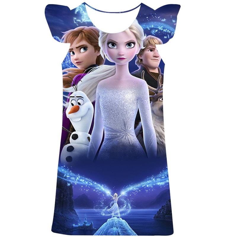 Summer Elsa Anna Dress Girls Costume Fancy Party Princess Cosplay Dresses Children's Christmas Birthday Clothing Set 1-10Y