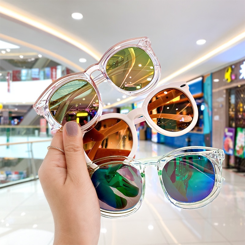 Casual Fashion Round Sunglasses for Children Boys Girls Outdoor Summer Sunglasses for 2-8 Years Kids Headware