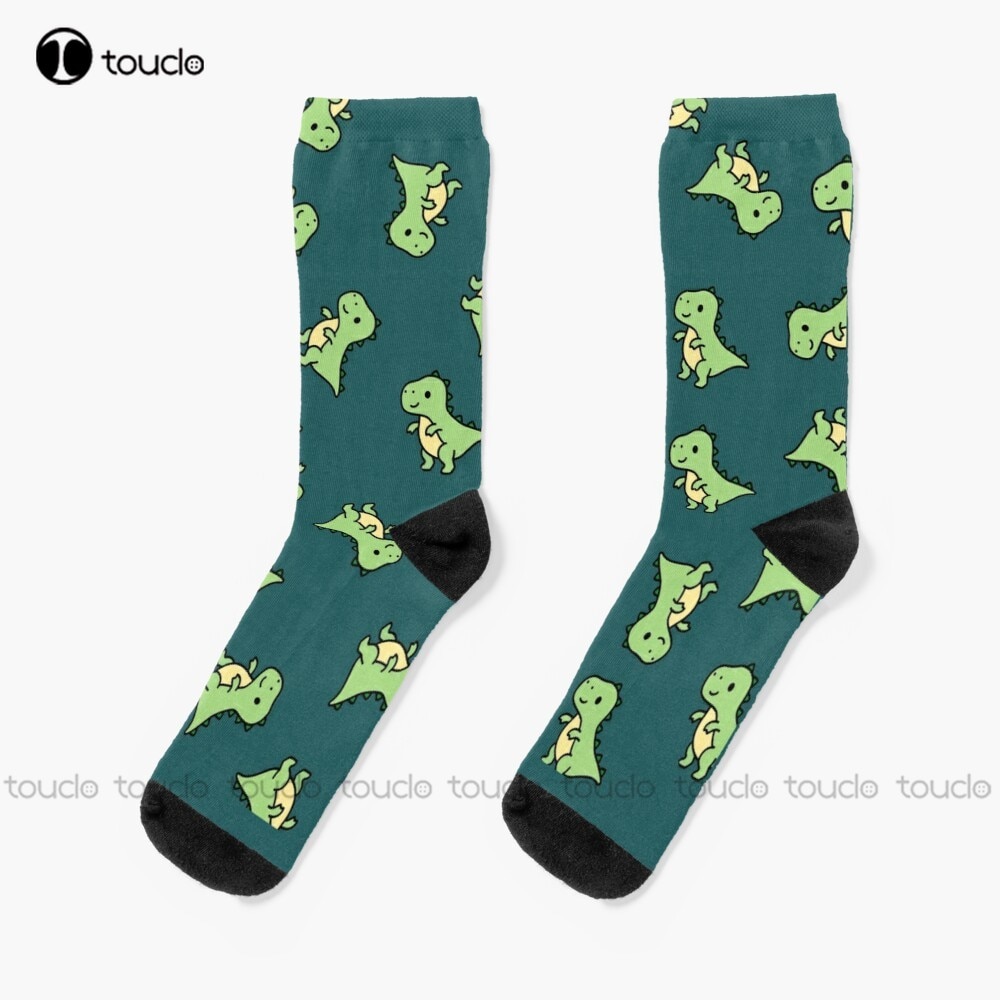 T. Rex Dino Dinos Dinosaur Dinosaurs T Rex Trex Socks Navy Soccer Socks Christmas New Year Gift Street Skateboard Socks Colorful