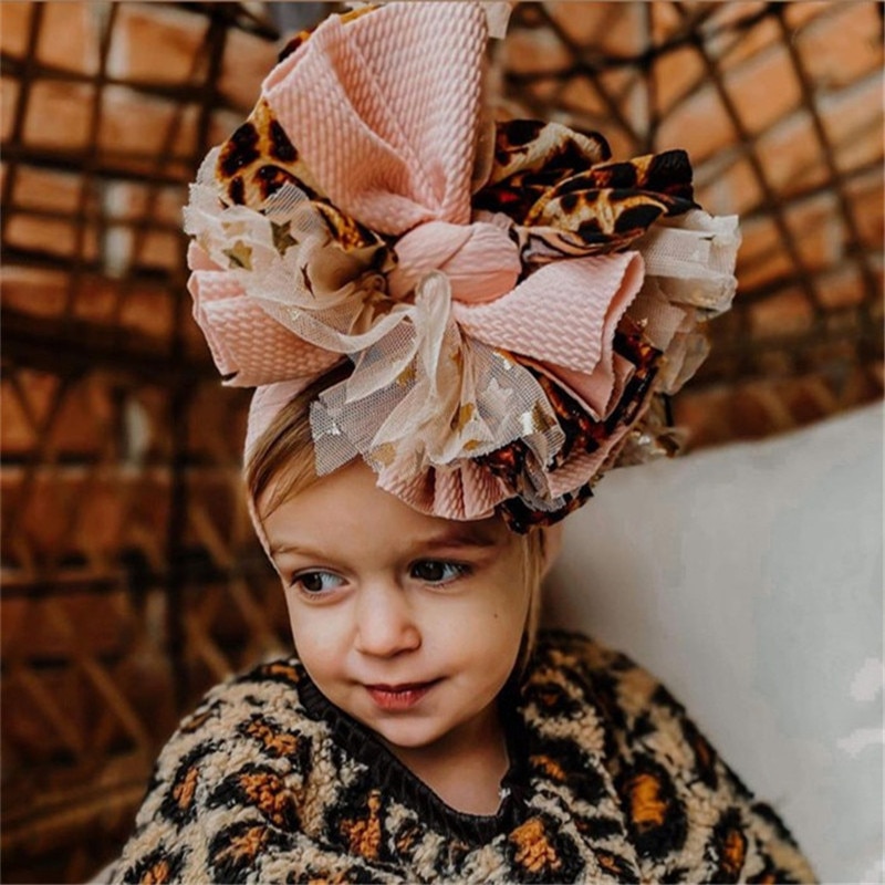 Mesh Bow Baby Headband for Child Bowknot Headwear Cables Turban for Kids Elastic Headwrap Baby Hair Accessories