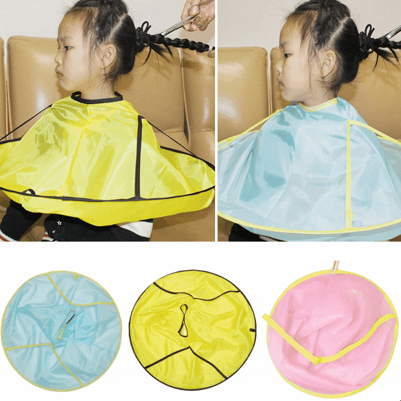 Foldable Hair Cutting Cloak Umbrella Cape Waterproof Haircut Gown Apron Adult Kids Tool Home Hair Styling Accessory