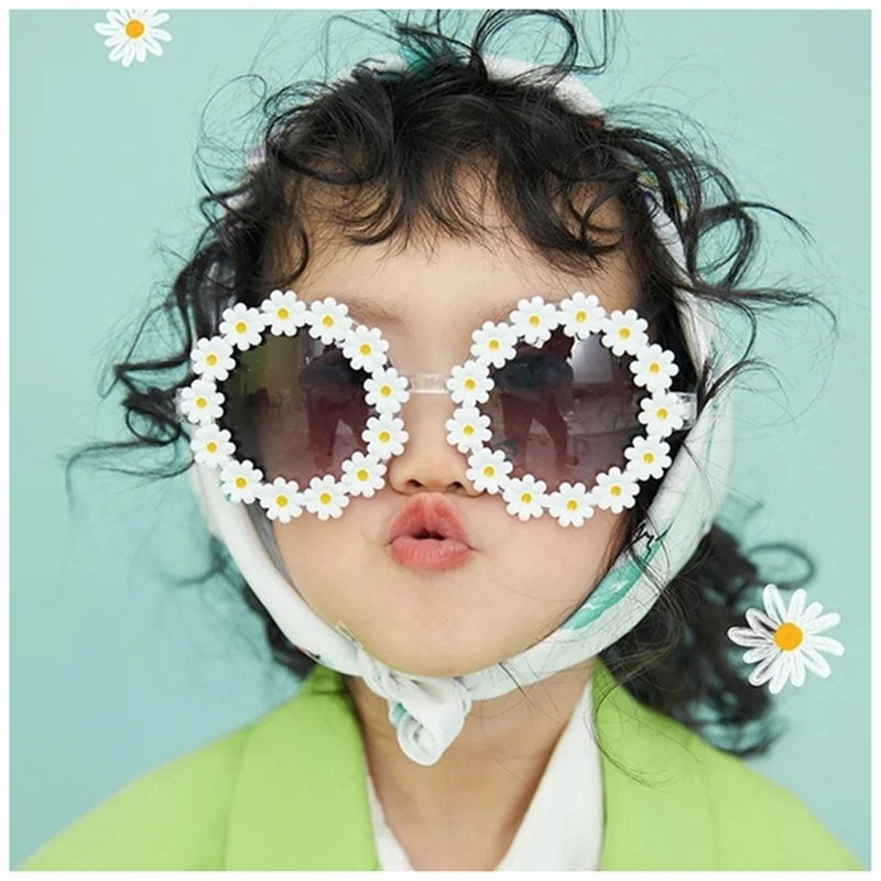 Fashion Daisy Kids Sunglasses Flower Shades Children Sun Glasses Girls Baby Creative Eyeglasses UV400 Outdoor Protection Eyewear