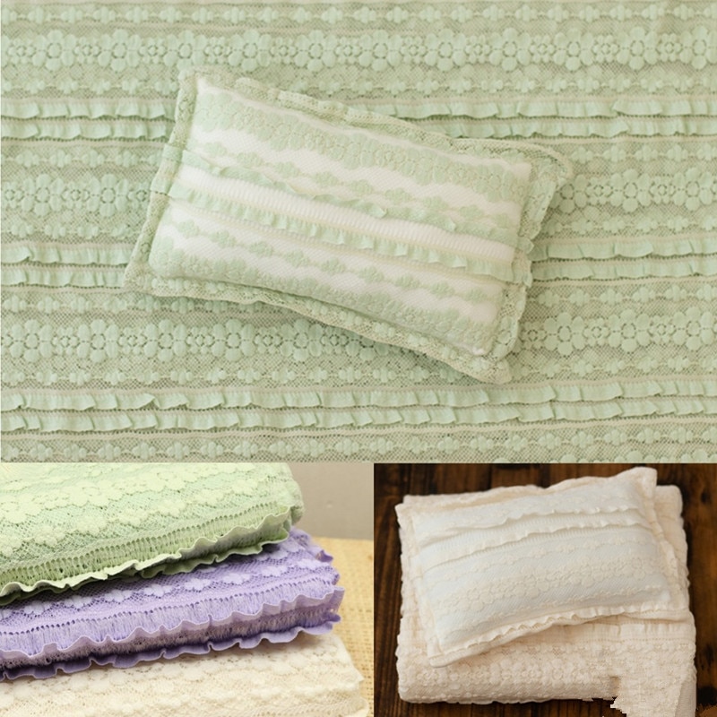 Newborn Photography Props Blanket Pillow Wrap Baby Blanket Lace Follwer Backdrop Fabrics Shoot Studio Accessories