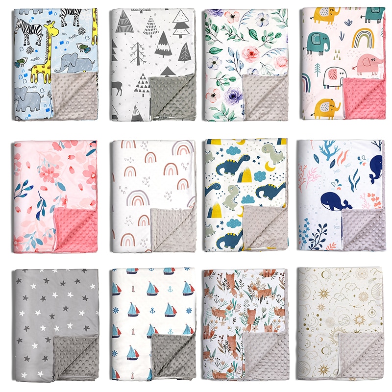 Baby Blanket Swaddle Newborn Thermal Soft Cartoon Blanket Four Seasons Bedding Set Cotton Quilt Infant Bedding Swaddle Wrap