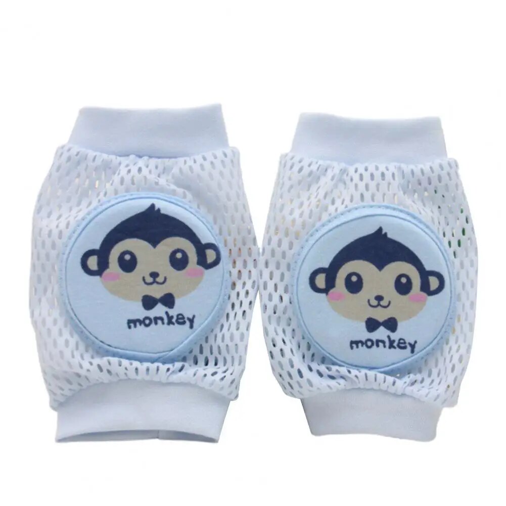 1 Pair Toddler Knee Cushion Cartoon Pattern Decorative Mesh Hollow Out Monkey Baby Safety Cushion for Kids