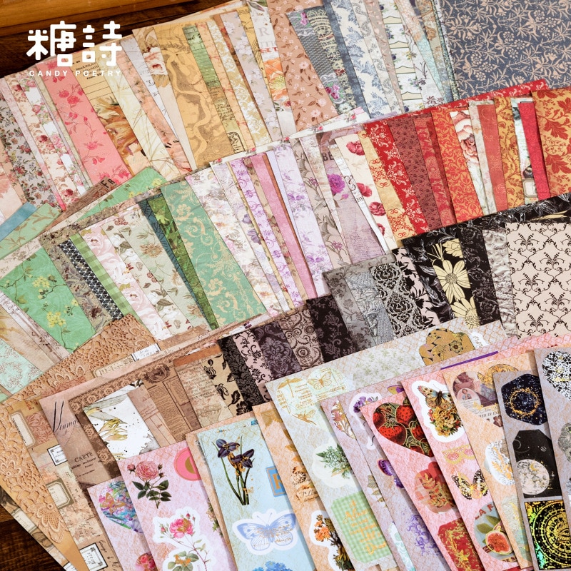 JIANWU 20Pcs Vintage Journal Background Decoration Sticker Book Literary Art Fresh DIY Scrapbooking Material Stickers Stationery