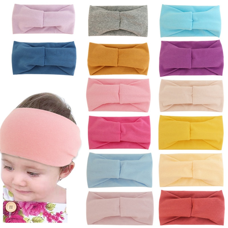 1 PCS Spring Summer Solid Color Baby Headband Girls Twisted Knotted Soft Elastic Baby Girl Headbands Hair Accessories Large Size