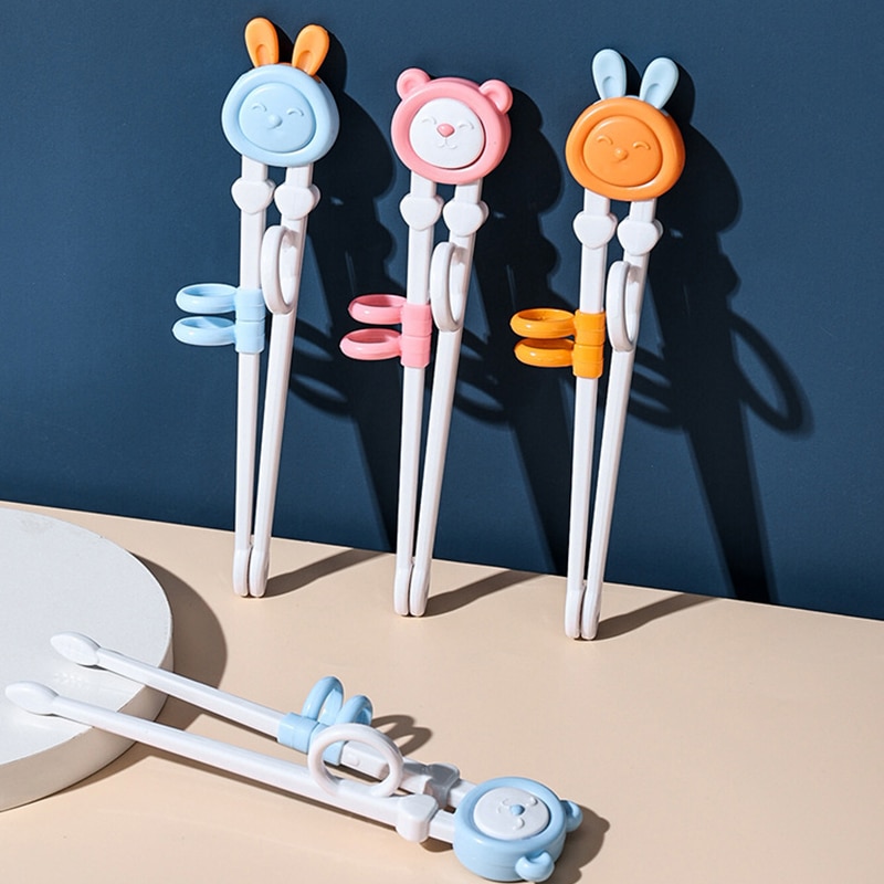 Cartoon Children Eating Training Chopsticks Animal Head Baby Safty Learning Chopsticks Reusable Tableware