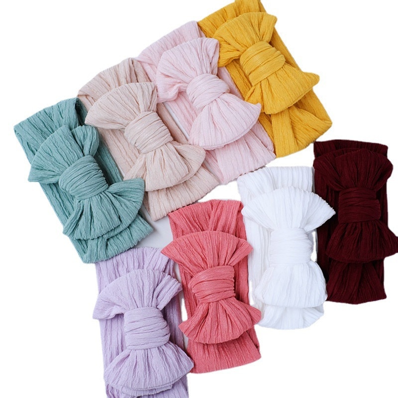 1Pcs Newborn Baby Headband For Girls Elastic Knit Children Turban Baby Bows Soft Nylon Kids Headwear Hair Accessories