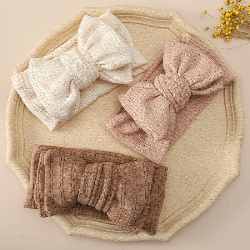 1pcs Solid Color Bowknot Baby Headband Elastic Turban Hairband Baby Girl Headbands Hair bands for Baby Girls Hair accessories
