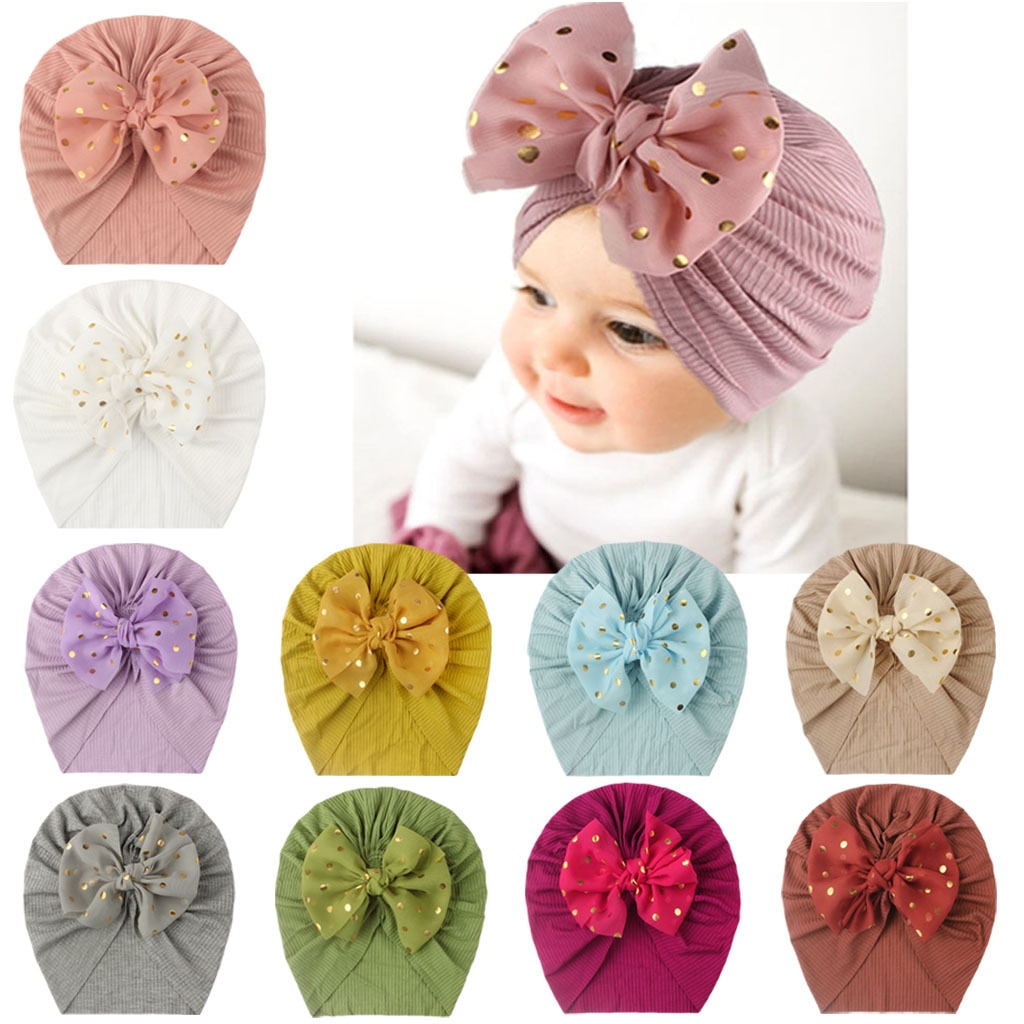 New threaded baby hat children bow hat baby thin girls hat