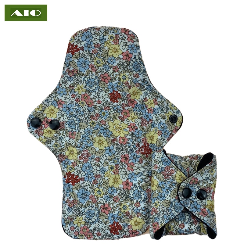 [AIO] 1pc Flowers Printed Washable Cotton Menstrual Gasket For Lady Mom Reusable Postpartum Nursing Pad Absorbent Hygiene Napkin