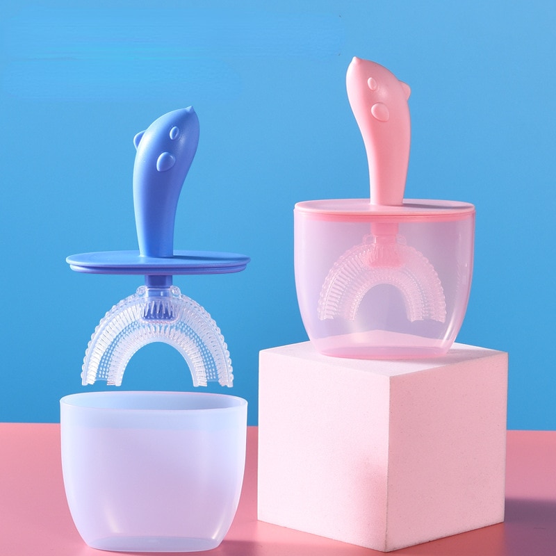 Baby U-shaped Toothbrush Children 360 Degree Child Toothbrush Teethers Baby Brush Silicone Kids Teeth Oral Care Cleaning