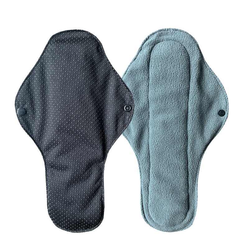 2 Pcs No-Slip Silicone coating Waterproof PUL sanitary pads Super Absorbent OEM size Bamboo charcoal menstrual pads