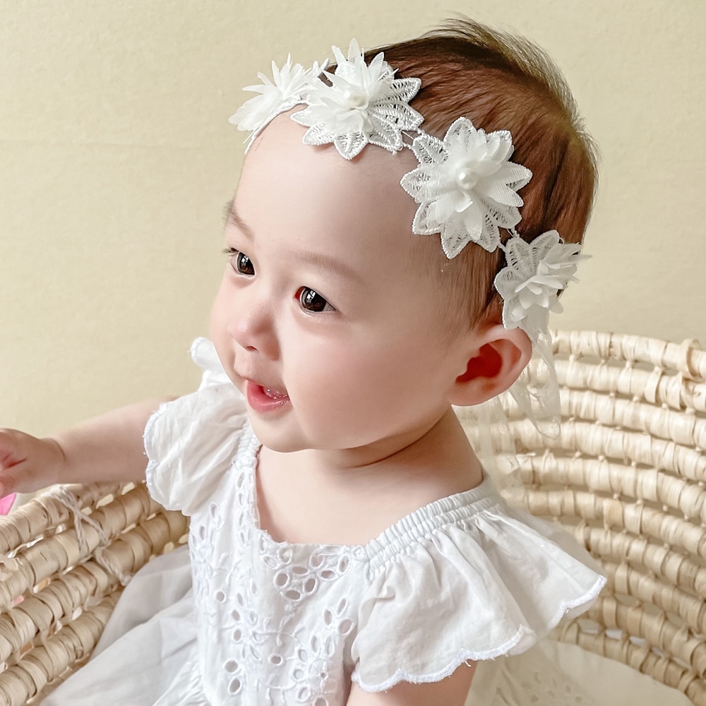 0-12M Baby Girlsl Headbands Princess Hair Band Kids Girl Accessories for One Hundred Day Birthday Wedding wear