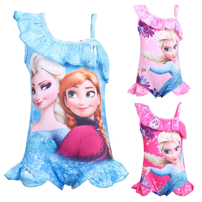 Kids Swimwear for Girls Cartoon Frozen Elsa Bikini Baby Girl Bathing Suit Toddler Girl Bathing Suit One Piece Boutique Swimsuit