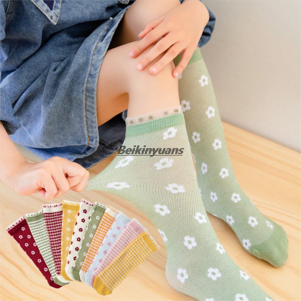 Children heap socks thin mesh girls summer princess baby socks cotton lace socks toddler baby knee high sokken
