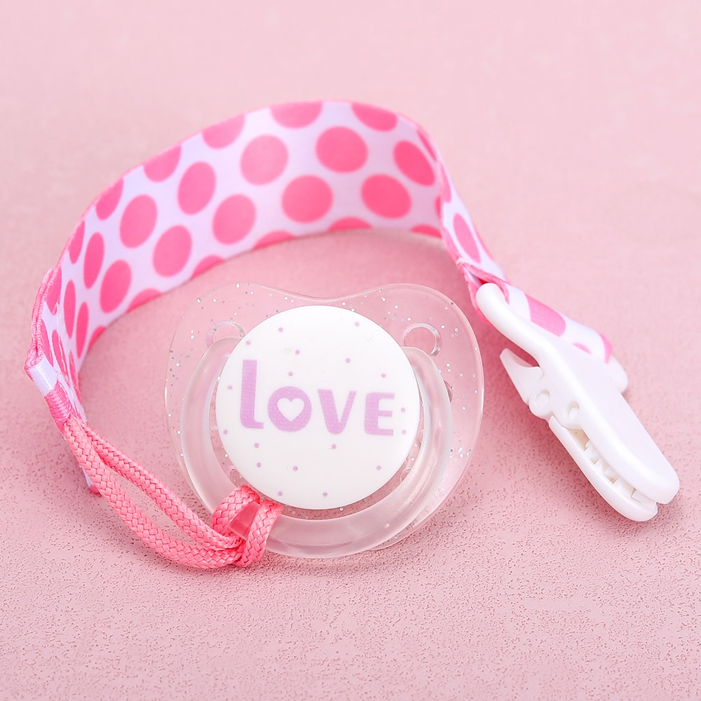 Pink Baby Pacifier Luxury Acrylic Pacifier BPA Free New Design Cute Love Pattern Pacifier Box For Baby Accessories Chupetes