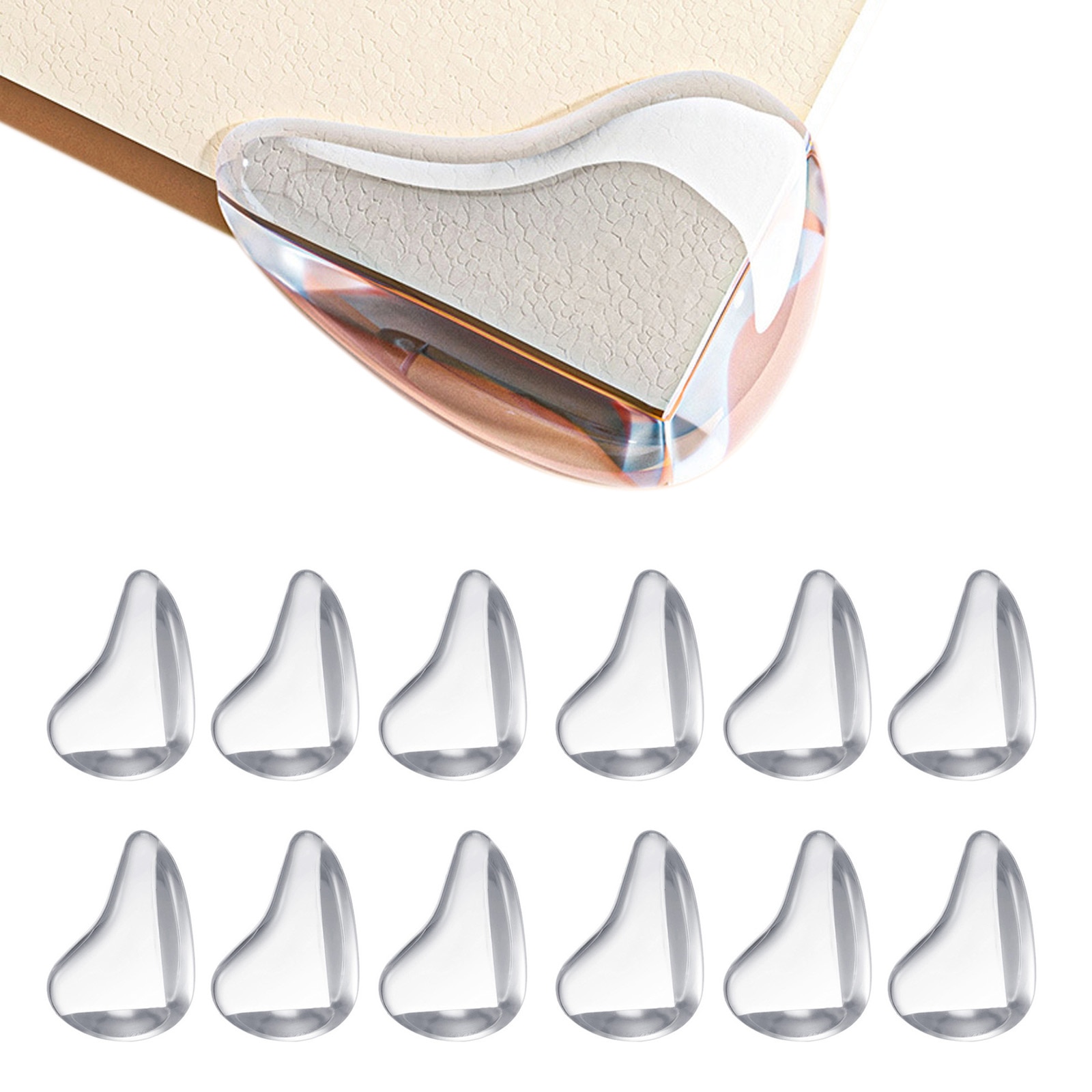 Teardrop-Shaped Table Corner Protector Transparent Protection to Stop Injuries Adhesive Furniture Bumper Protection