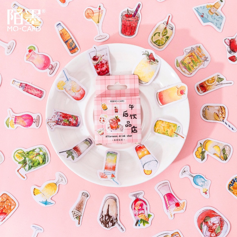 45 Pcs Mini Size Scrapbooks Stickers Summer Cold Drink Diy Decoration Super Cute Sticker For Scrapbooking Planner Diary Notebook