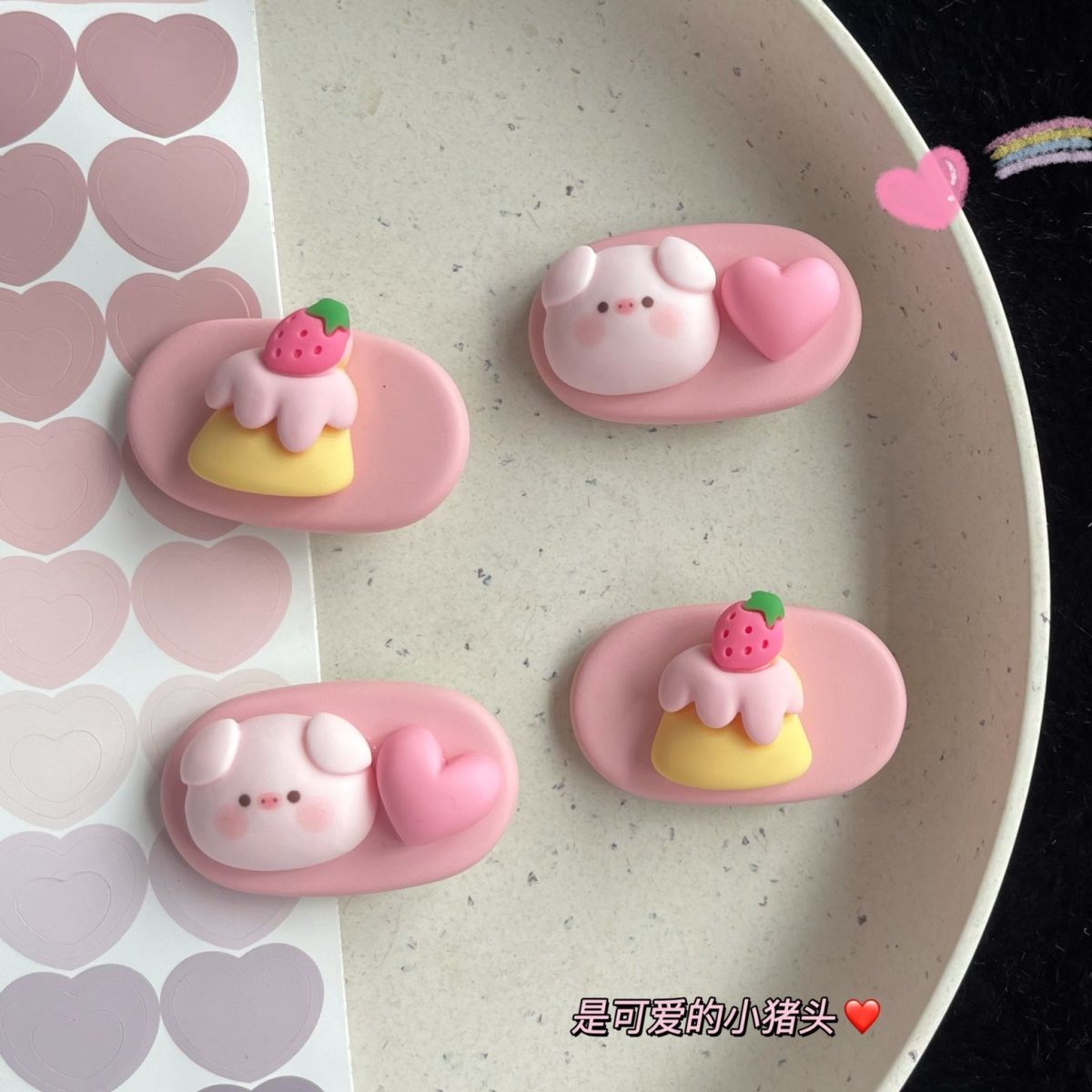 Cute Pink Pig Cake Hair Pin for baby Girls Princess Kawaii Hair Clips for Children Headwear Headdress Kids Hair Accessories