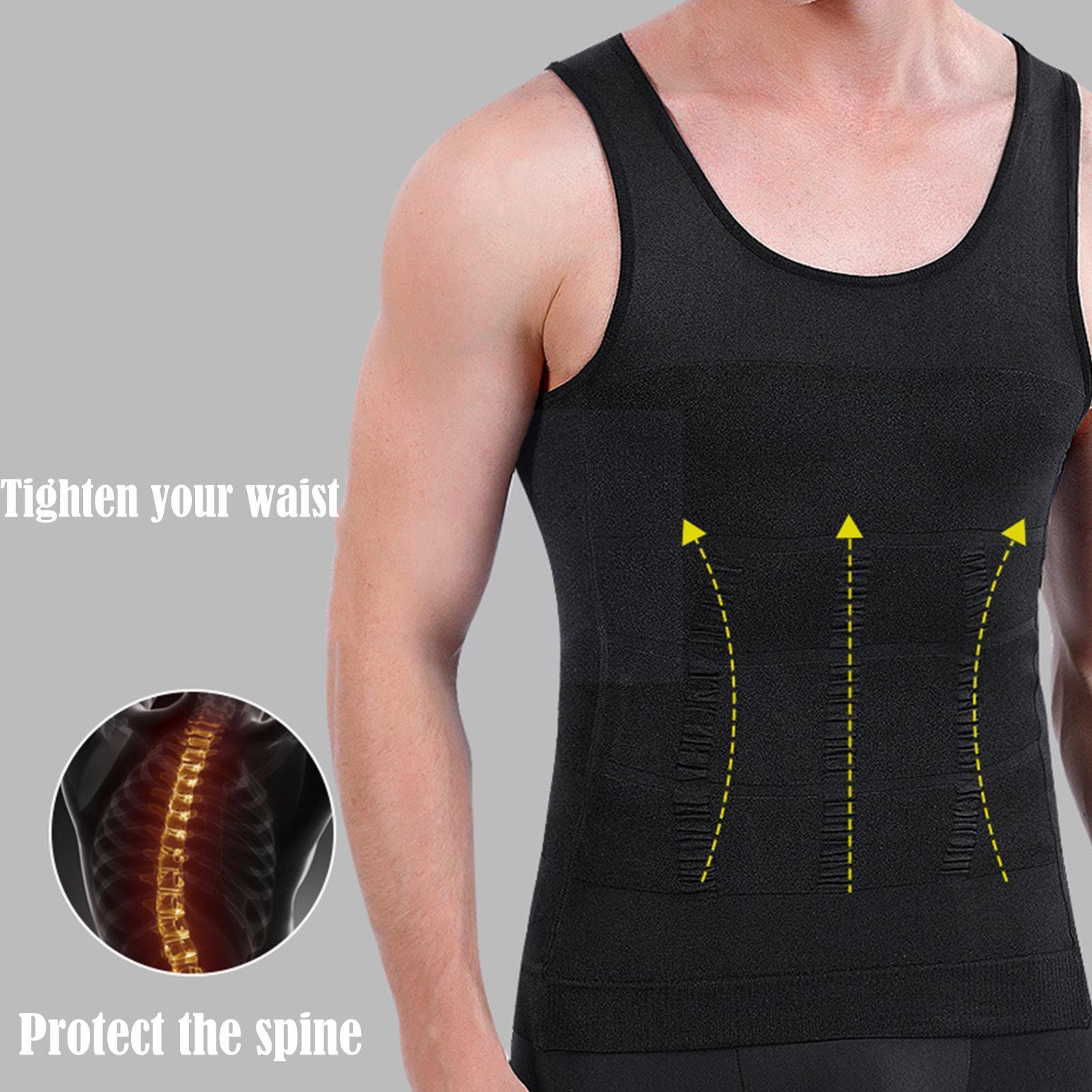 Tight Skinny Men Slimming Elastic Body Shapewear Vest Waist Breathable Tummy Sport Shirt Compression Control Abdomen Top Fi P3Q4