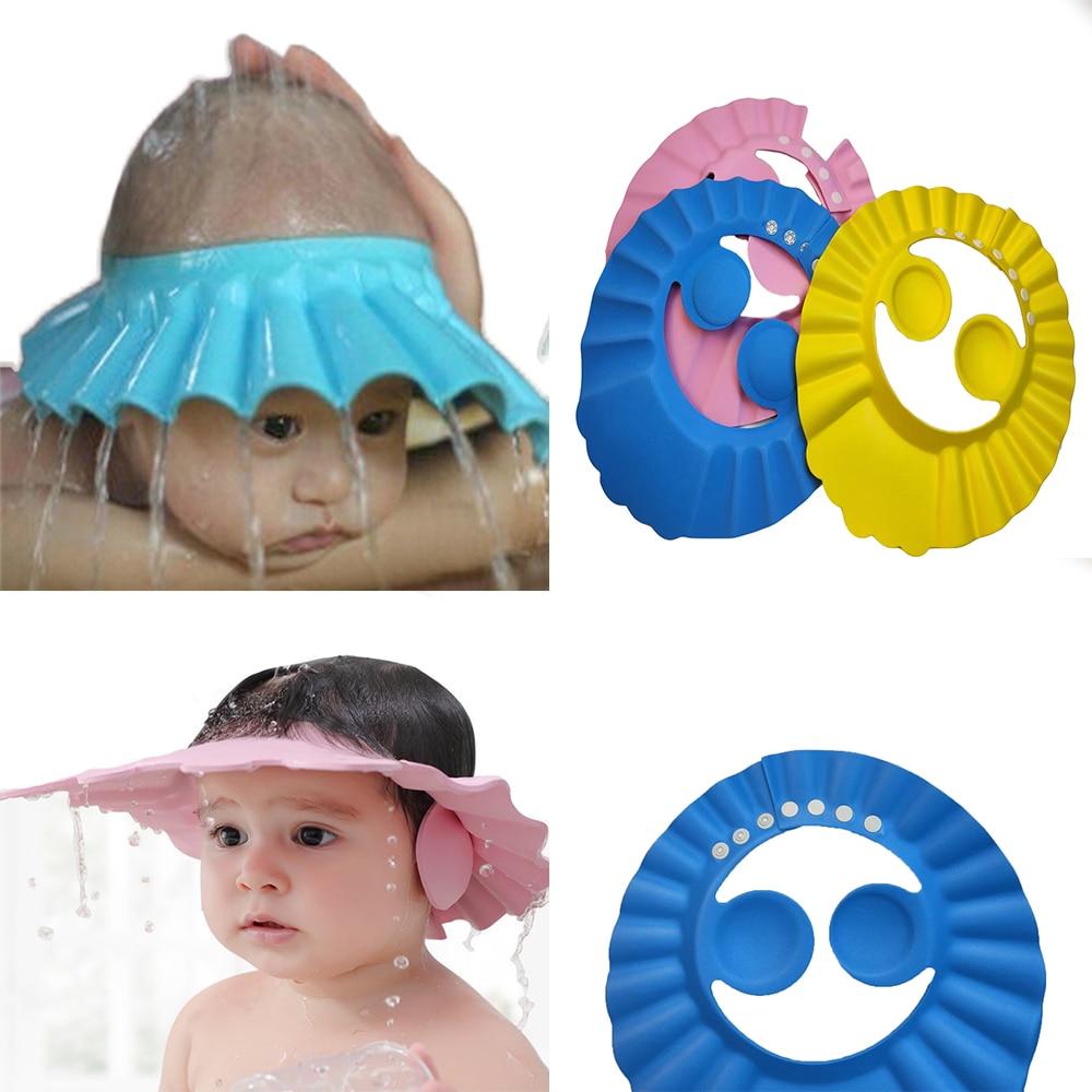 Kids Shower Cap Baby Shampoo Cap Baby Shampoo Cap Waterproof Cap Adjustable EVA Protective Cap