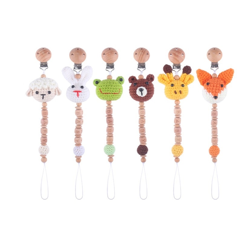 Pacifier Clip for Baby Infant Teething Relief Personalized Animal Teether Chewing Toy Gift for Toddler Boys Girl 3Month+ G99C