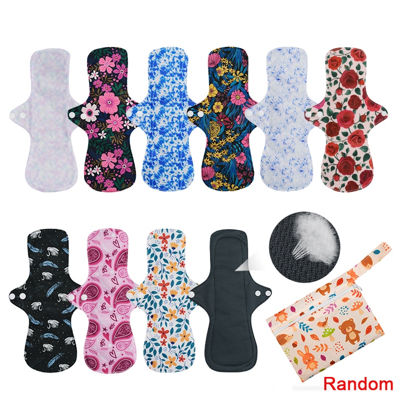 10pcs Heavy Flow Reusable Menstrual Towel Washable Sanitary Napkin Nursing Pads For Women Maternity Cushions Reusable Gaskets
