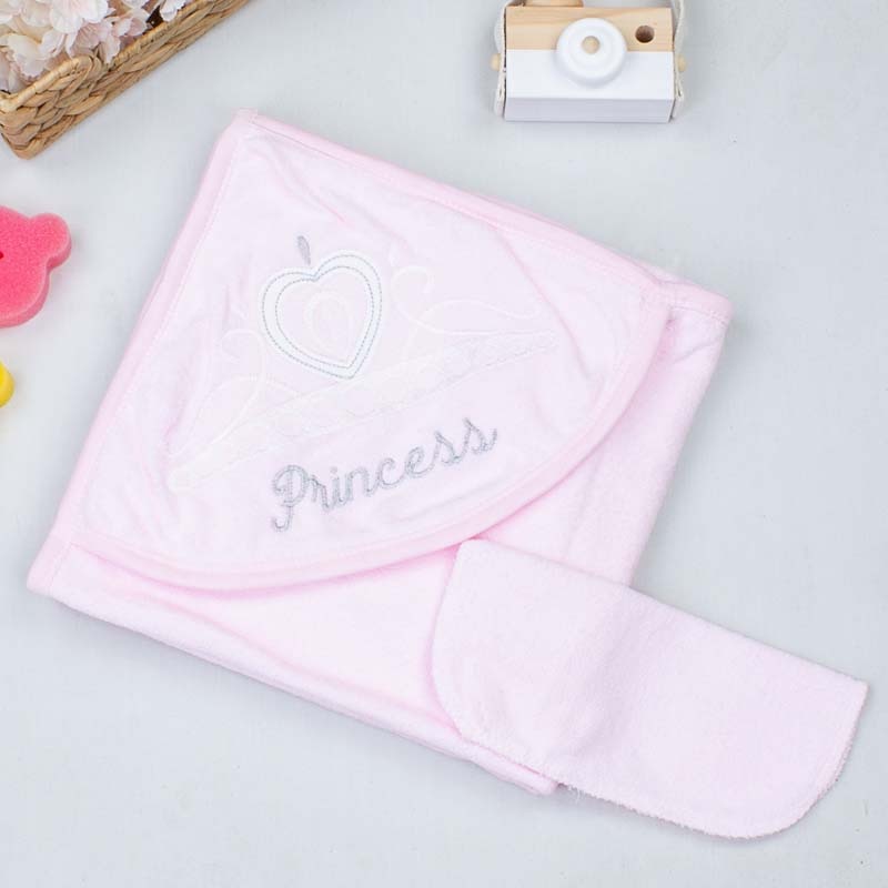 Pink crown princess 2 piece baby bath towel