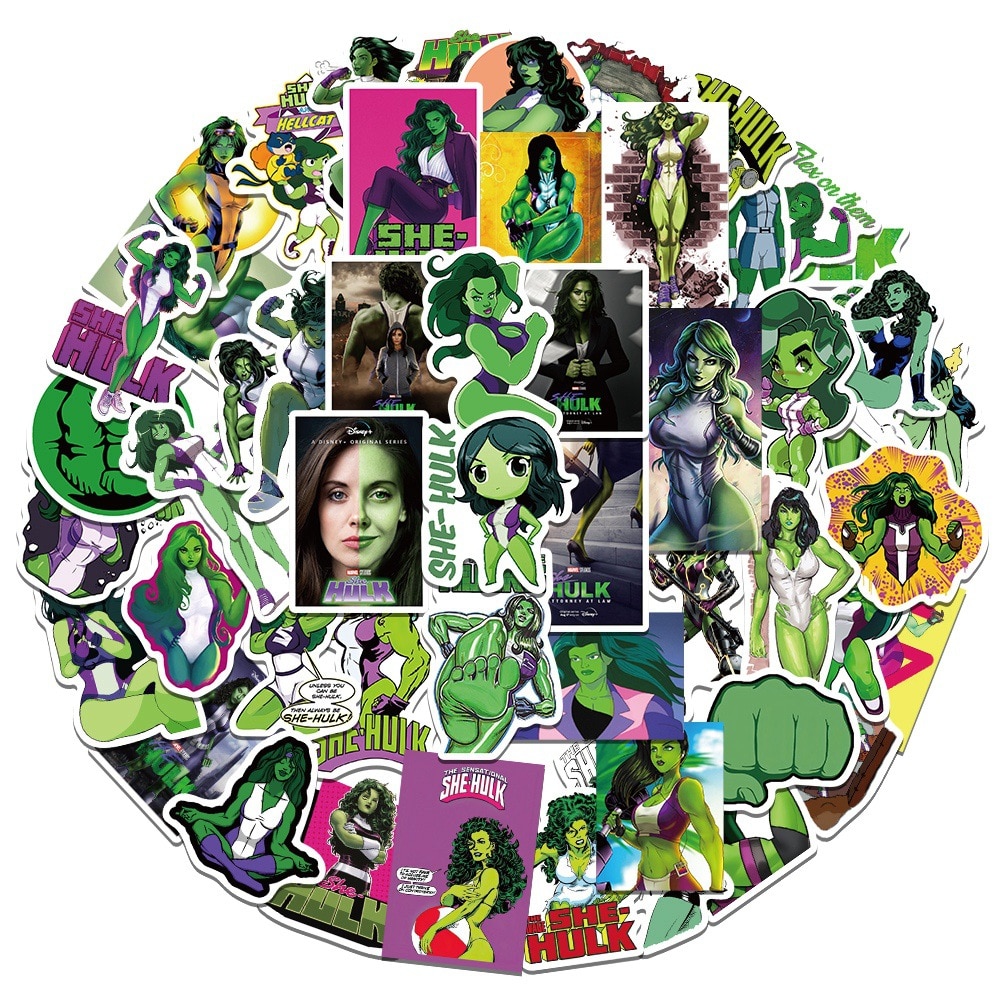 10/50PCS She-Hulk Stickers DIY For Skateboard Motorcycle Luggage Waterproof Decals Sticker Toy 2022