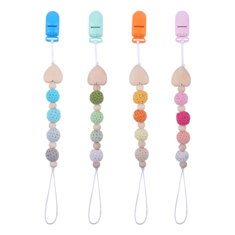 HX5D Percifier Holder Baby Teething Toys for 0-6 Months Teethers Baby Chew Beads Molar Toy for Babies Teething Molor Supplies