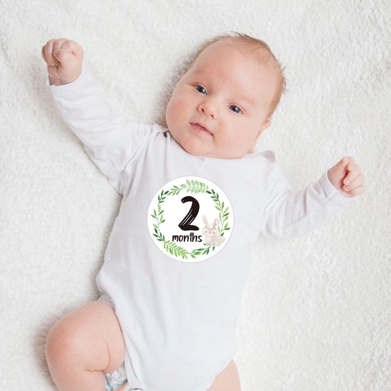 12x Bby Monthly Stickers Newborn Month Sticker Embellishment Crfts Keepskes Bby Milestone Sticker for Infnt