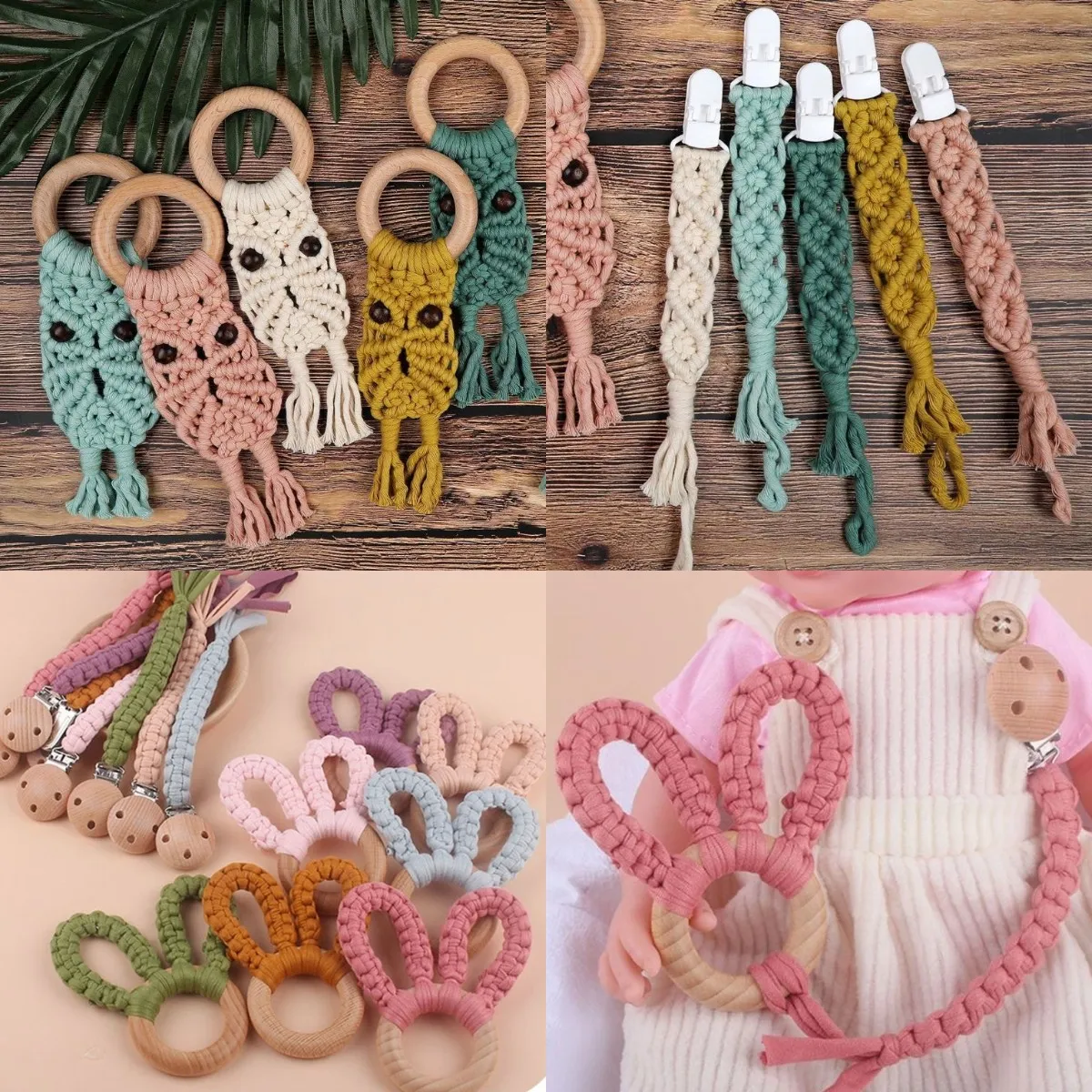 Baby Handmade Pacifier Chain Clip Dummy Nipples Holder Clips Babies Silicone Teething Chain Toy Gifts For Cute Baby Accessories