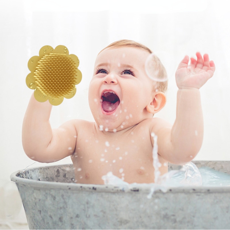 Baby Silicone Shampoo Brush Children's Bath Cotton Baby Soft Bath Brush Soft